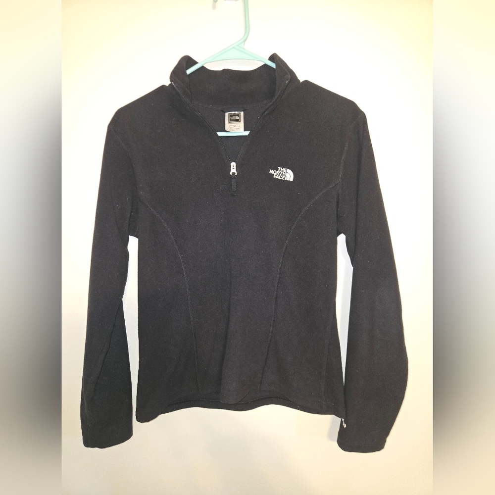 Womens The North Face Black Half-Zip Light  Fleece Pullover Size Small
